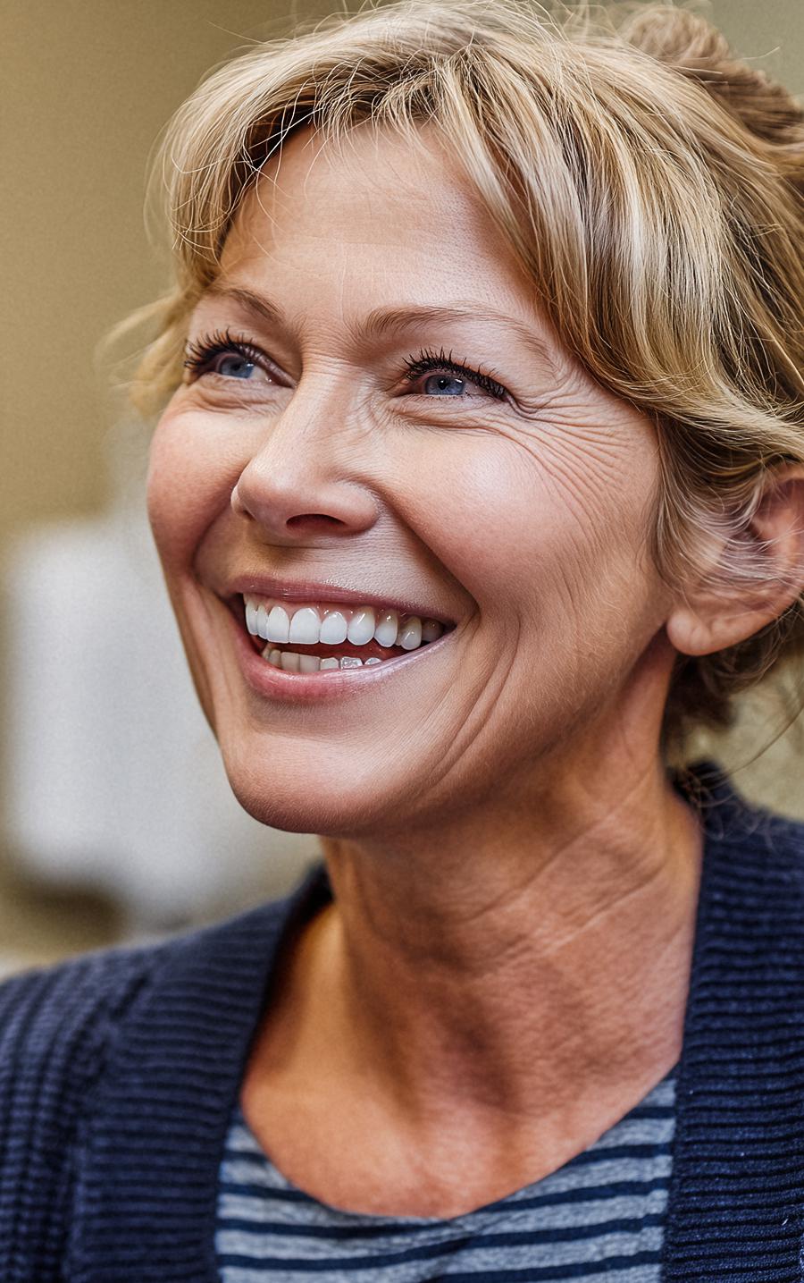 woman smiling after root canal treatment in Woodstock, GA