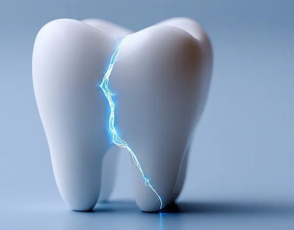 Illustration of a cracked tooth needing endodontic care